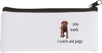 Akyol - you work i watch and judge Etui - Quotes - mensen die houden van quotes - hond - quotes - verjaardagscadeau - verjaardag - cadeau - kado - geschenk - gift - 20 bij 9 cm