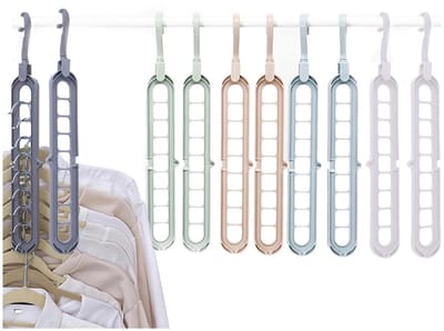 Dailygoods- Kleerhanger 9-in-1 - 360 Graden Draaibaar - Ruimtebesparend - Organizer - Kledinghangerhouder - Meerdere Hangers - 10 Stuks - Kledinghanger