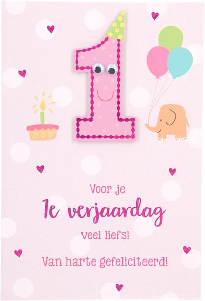Cijferkaarten - De mooiste Leetijd - Verjaardagskaart 1 Voor je verjaardag veel liefs!...
