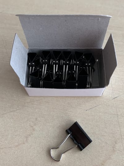Papierklem maul 213 foldback 16mm zwart 12 stuks