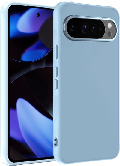 Hoesje - Geschikt voor Google Pixel 10 Pro - Sterk & Shockproof - Siliconen Case - Hoes Cover - Telefoonhoes - Lichtblauw