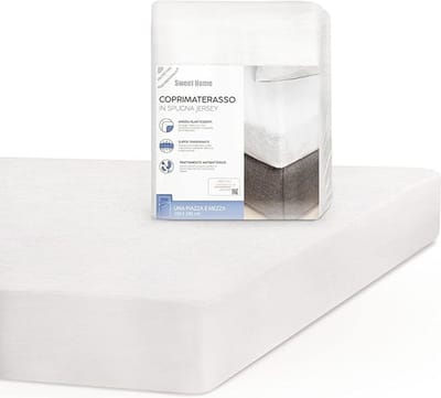 Matrasbeschermer Frans bed jersey-katoen antibacterieel ademend kreukvrij elastisch hoeslaken wasbaar - wit - 30 x 200 x 25 cm matrasovertrek