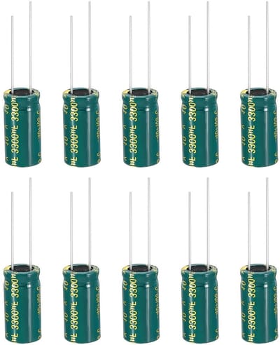 Elektrolytische Condensatoren - Aluminium Condensatoren - Elektronische Projecten - Grote Capaciteit - 3300 uF 10 V - Groen