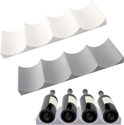 Thijox - Set van 2 siliconen wijnfleshouders - Koelkastrek organizer voor tafel, bijkeuken en bar - Ideaal voor rode wijn, dranken en feestjes - Ruimt