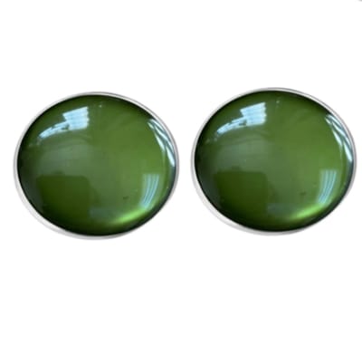 Clip oorbellen -Mos groen -2.5 cm- geen gaatje- Charme Bijoux