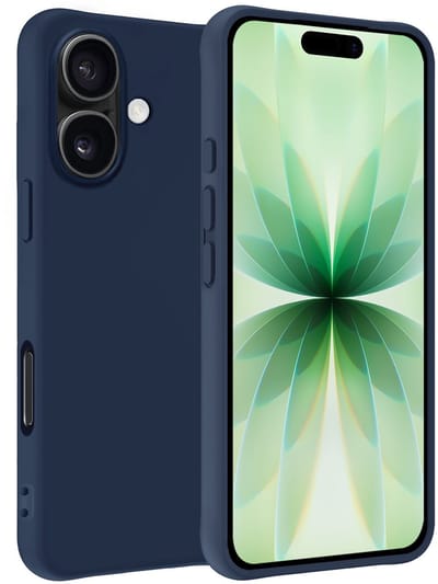Hoesje Geschikt voor Apple iPhone 17 - Sterk & Shockproof - Hoes Cover - Siliconen Case - Donkerblauw