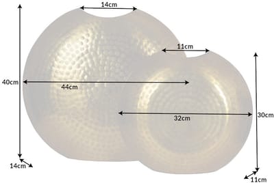 Elegante vazen set van 2 ORIENTAL 44cm goud in hamerslagpatroon - 41543
