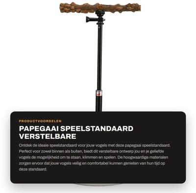 Dailygoods- Speelstandaard Hoogwaardige Materialen - Verstelbare Vogelbaars - Draagbare Afneembare Papegaai Speelstandaard - Veilig en Niet Giftig - Gemakkelijk Schoon Te Maken - Vrije Hoogte-instelling - Vogelstandaard