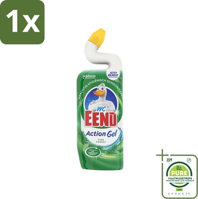 1 x WC Eend Toiletreiniger Action Gel Pine Forest 750 ml - Toiletreiniger - Reinigingsgel - Kalkverwijdering - Urinesteen - Fris Ruiken