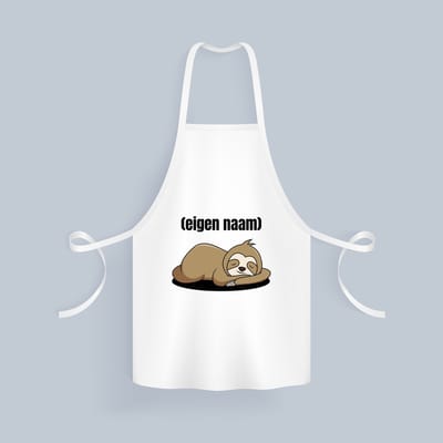 Akyol - luiaard met eigen naam Keukenschort - Luiaard - luiaard liefhebbers - iemand die houdt van luiaards - verjaardag - cadeau - kado - 82 bij 71 cm