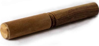 Klankschaal aanstrijkhout met suède camel - 19 cm - 90 g - M