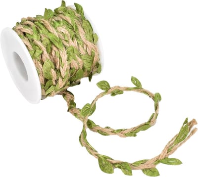10 meter jute touw voor DIY projecten met kunstmatige bladeren, ideaal voor decoratie, bruiloften en tuinfeesten