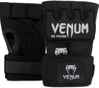 Venum Kontact Gel Glove Wraps Zwart Zilver - XS