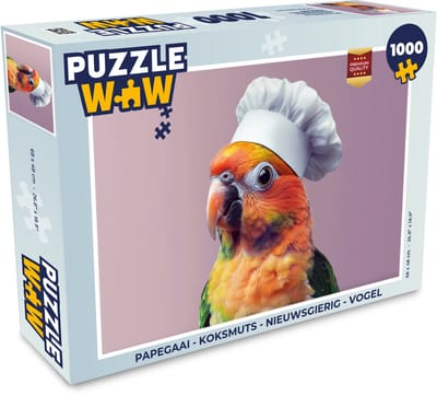 Puzzel Papegaai - Koksmuts - Nieuwsgierig - Vogel - Legpuzzel - Puzzel 1000 stukjes volwassenen