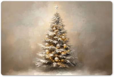 Placemats 45x30 cm - Placemat kunststof - 1 stuk - Kerst - kerstboom - Sneeuw - Art - Borden onderleggers - Decoratie voor op tafel - Keuken tafeldecoratie accessoires - Vinyl onderlegger - Tafelversiering