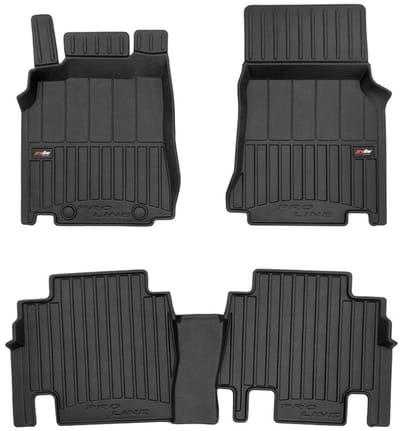 Frogum No.77 Automat / Vloermat - 3D Pasvorm - Geschikt voor Mercedes Vaneo W414 2002-2005 - TPE Rubber - 3-delig - Hoge Rand 6cm - Zwart