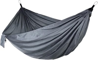 Ultralichte Hangmat - Reis Campinghangmat - Buiten Ontspannen - Sneldrogend Parachute Nylon - 270 x 140 cm - Grijs