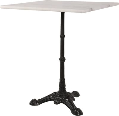Outdoor Living - Bistrotafel gietijzer met vierkant marmer blad 60 x 60 cm