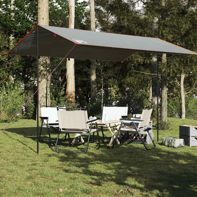 vidaXL - Kampeerluifel - waterdicht - 400x294 - cm - grijs - en - oranje