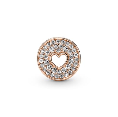 Fler® | Bedel | Past op populaire bedel armbanden (standaard-3mm) | armbandbedel | Bedel Pavé & Heart Anniversary | Hart | Vieren | Samen zijn | Kleurrijk | Bedel Charm | Rose | 925 Sterling Zilver | Zirkonia | Transparant | Cadeau | Valentijn kado