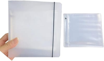 Klein Fotoalbum met 60 Compartimenten, 6 x 6 Inch, Herbruikbare Fotohoezen, Waterdichte Pocket Houder voor Foto's en Visitekaartjes, Ideaal voor Wallet Size Foto's en Herinneringen