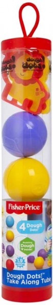 Fisher-Price klei speelset 4 ballen in koker met vormen creatief speelgoed.