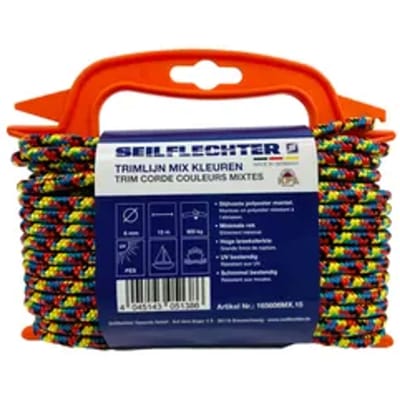 Seilflechter Trimlijn 6mm Gevlochten Mixed Color 15m Op Haspel