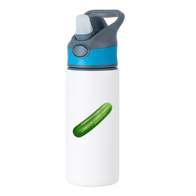 Hacebo® - Komkommer waterfles met rietje blauw - Groente - Groente liefhebbers - Knapper groente - gezond eten - water fles - 650ML