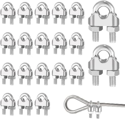 20 Stuks M6 Kabelclips van RVS, U-beugels en Klemmen voor Kabels, Ø 6 mm - Duurzame Bevestiging voor Elektriciteit en Tuinprojecten