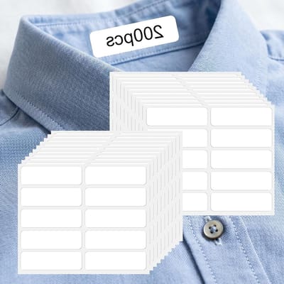 Kledinglabels - Stoffen etiketten - Items markeren - Strijk- en wasbaar - 200 stuks - Wit