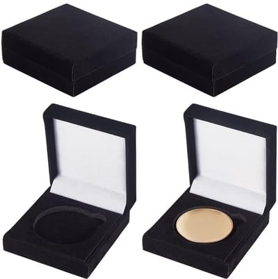 Dailygoods- Sieradenbox Fluwelen Zwart - Geschenkdoos - Organizer - Armband Houder - Vierkante Opbergdoos - Ideaal voor Verloving/Jubileum - Sieradenhouder