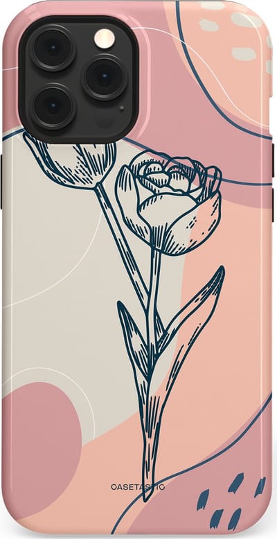 Casetastic Hoesje Geschikt voor Apple iPhone 12 Pro Max Magsafe - Stijlvolle Beschermende Duo-layer Case - Sierlijke tulp