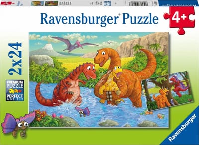 Ravensburger Spelende dino's 2x24st Kinderpuzzels