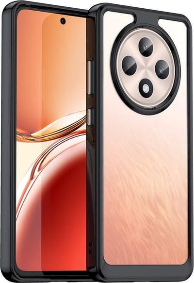 Coverup Hoesje - Geschikt voor OPPO Reno12 F 5G Hoesje - Coverup Transparant ShockProof TPU Back Cover - Zwart