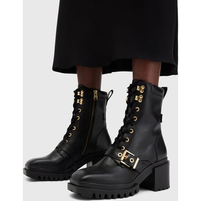 AllSaints Indaria Boot Black/warm Brass Maat: 41 | Laarzen Outlet | Dames | Zwart