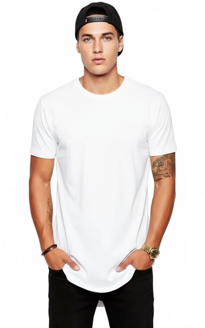 Longsize Shirt - Extra Lang - Heren - Oversized - Aansluitend - T-shirt - Wit