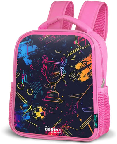 NoBoringSuitcases.com® - Rugzak roze - Schooltas meisjes - Neon sporttrofee design - Kinder rugtas meisje - Boekentas kind - Kinderrugzak voor school - Schoolrugzak