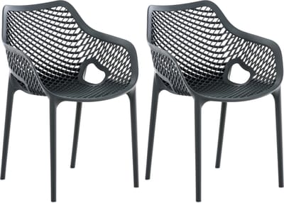 CLP Air Set van 2 Tuinstoelen - Stapelbaar - UV-lichtbestendig - Waterafstotend - donkergrijs