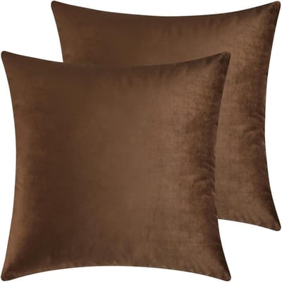 Decoratieve Kussenhoezen - Kussenovertrekken - Bank en Bed - Gladde Verborgen Rits - 45x45 cm - Bruin