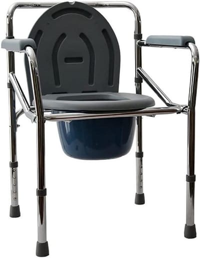 Opvouwbare commode - Toiletstoel - Thuiszorg - In hoogte verstelbaar - N.v.t. - Zwart