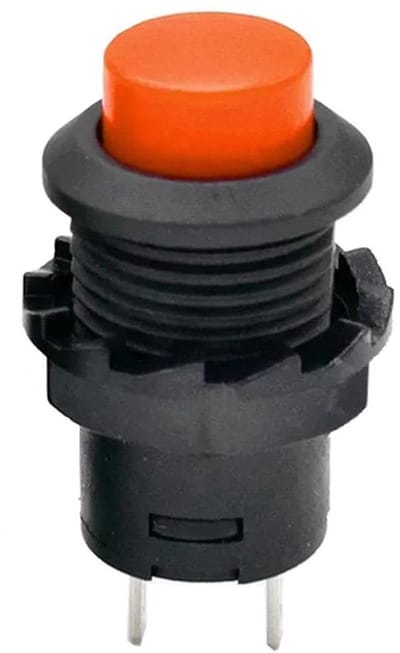 Drukknop Schakelaar - Drukschakelaar Knop - Hobby Projecten - Non-Momentane Bediening - 12mm - Oranje