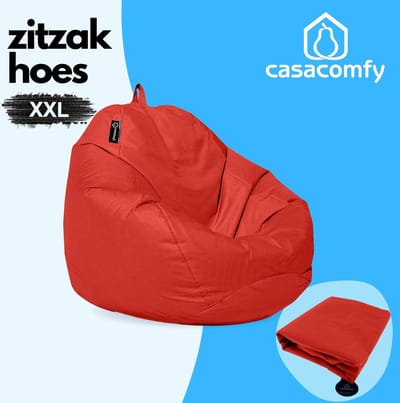 Casacomfy Zitzakhoes – Pear XXL – Zonder Vulling – Rood – Stoffen Bekleding – Volwassenen & Kinderen