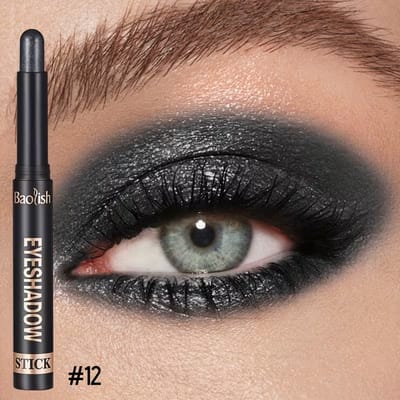 Oogschaduw Stick Antraciet Zwart – Langhoudende Zwarte Oogschaduw met Metallic Shimmer Finish – Waterproof Eyeshadow Stick
