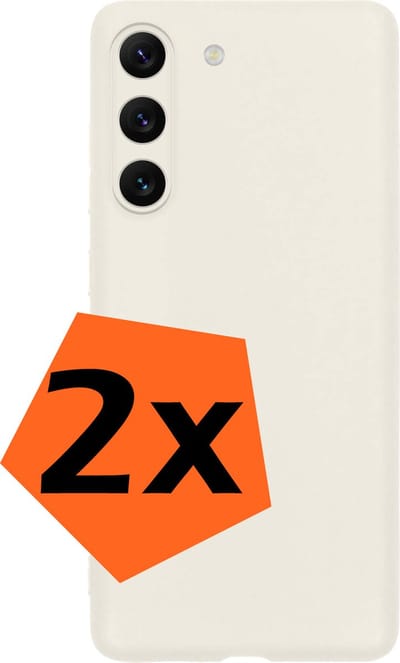 Hoes - 2 Stuks - Geschikt voor Samsung Galaxy S23 - Sterk & Shockproof - Case Siliconen - Back Cover - Telefoon Hoes - Wit