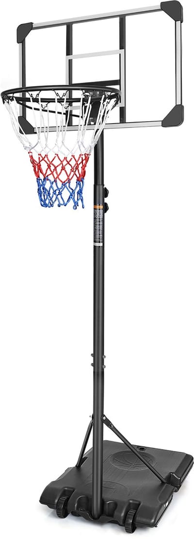 YYchan Basketbalstandaard - Verstelbare Basketbalpaal met Wielen - 170-213 cm - Zwart