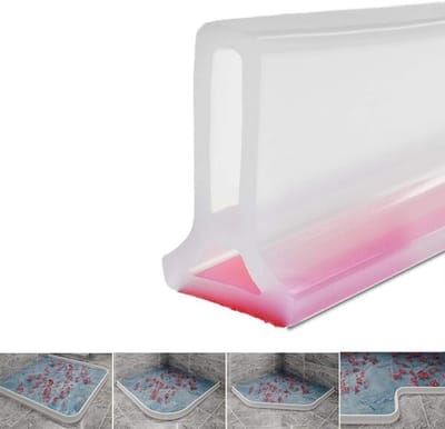 natte kamer badkamer vloer afdichting scherm deur afdichting strip douche Dam voorkomt overloop van water |Waterdicht zelfklevend, buigbare waterdichte strip voor natte en droge scheiding (transparant, 80cm)