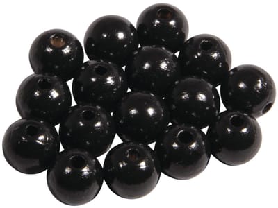 Hobby kralen - hout - D10 mm - 52x stuks - zwart - DIY sieraden maken - Kralen rijgen
