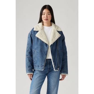 Levi's Sherpa Flight Jacket In The Air Maat: S | Spijkerjassen Outlet | Dames | Blauw