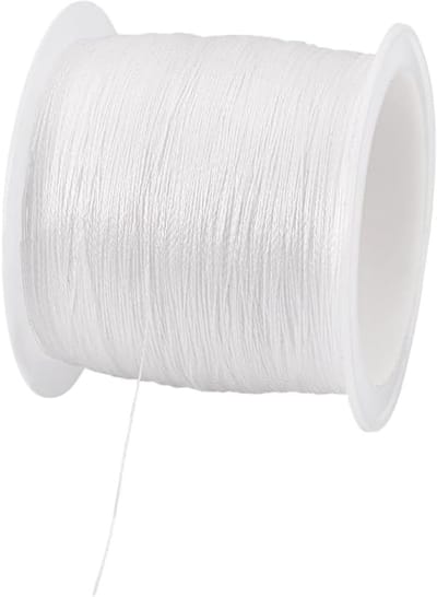 109m Bracelet Cord voor Handwerken - Sterke Visserslijn voor Sieraden Maken, Macramé en Naaien (Wit, 0.12mm)