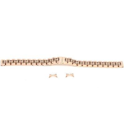 10mm / 0.4in Roestvrijstalen Horlogeband Vervanging Verstelbare Lengte Horlogeband Roségoud beige